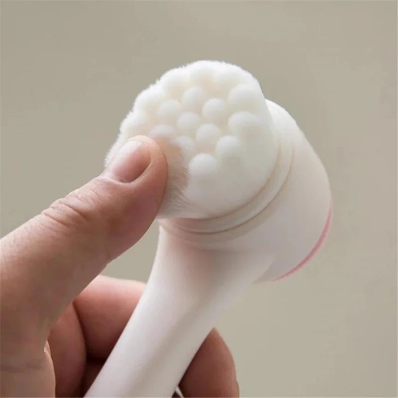 Brosse de Nettoyage Faciale 3D en Silicone – Brosse Exfoliante Double Face