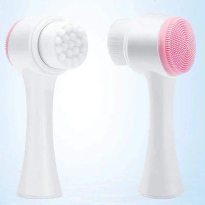 Brosse de Nettoyage Faciale 3D en Silicone – Brosse Exfoliante Double Face