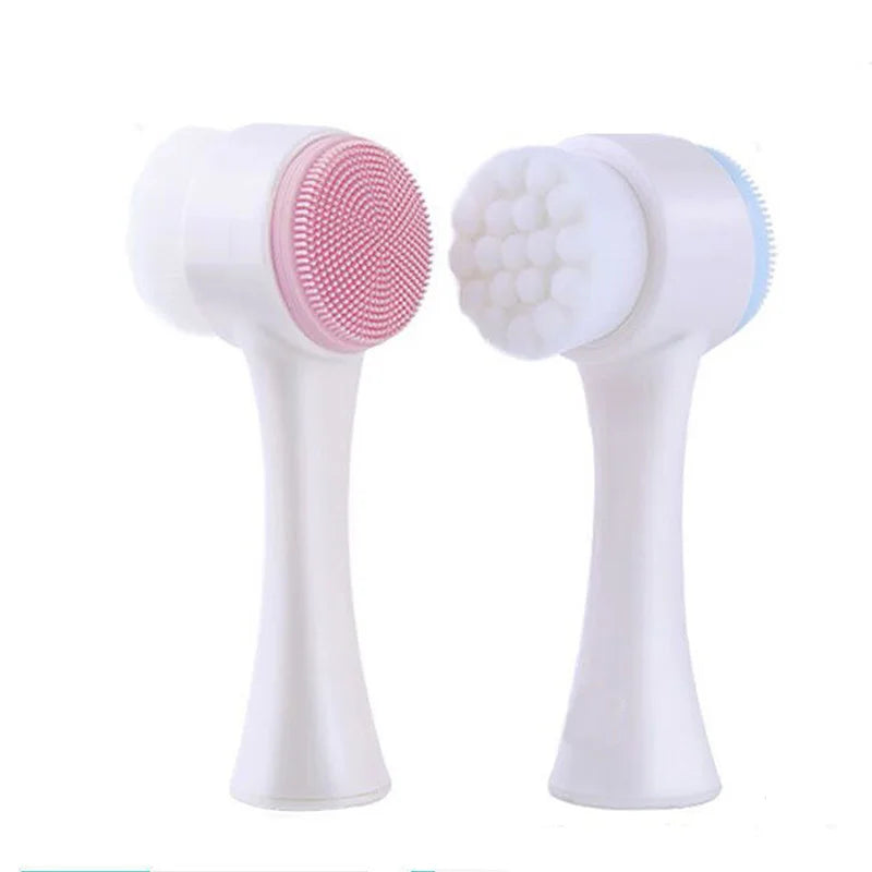 Brosse de Nettoyage Faciale 3D en Silicone – Brosse Exfoliante Double Face